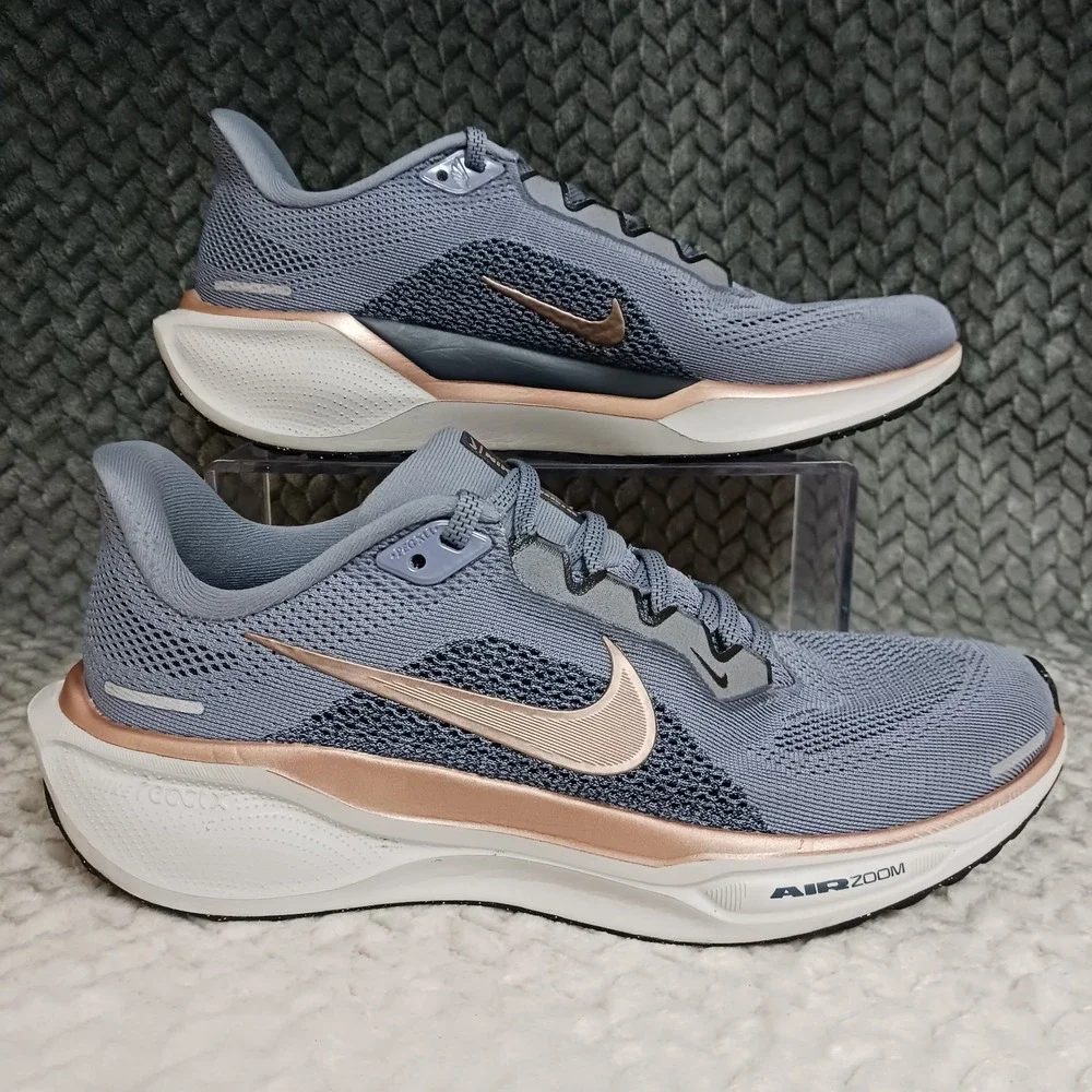 Nike Air Zoom Pegasus 41 Women's Walking Running Shoes Navy Red Bronze Size 8.5